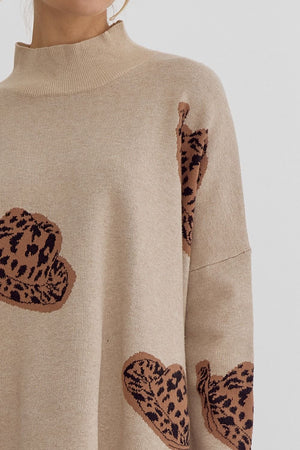 Cowgirl Wild Mock Neck Long Sleeve Sweater