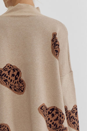 Cowgirl Wild Mock Neck Long Sleeve Sweater