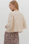 Harper Ecru Knit 3/4 Sleeve Sweater