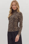Call of the Wild Leopard Print Mock Neck Top