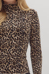 Call of the Wild Leopard Print Mock Neck Top