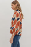 Bold Impressions Geometric Print Long Sleeve top