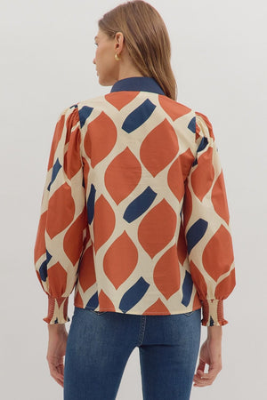 Bold Impressions Geometric Print Long Sleeve top