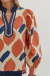 Bold Impressions Geometric Print Long Sleeve top