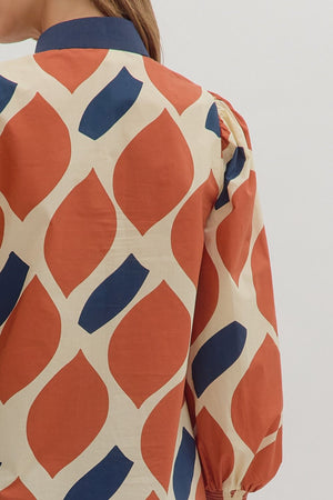 Bold Impressions Geometric Print Long Sleeve top