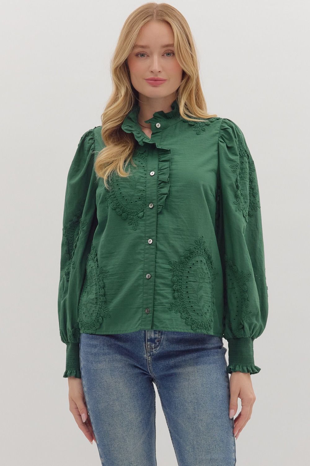 Magnolia Vale Embroidered Applique Top