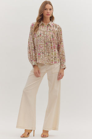 Garden Vista Button-Down Top