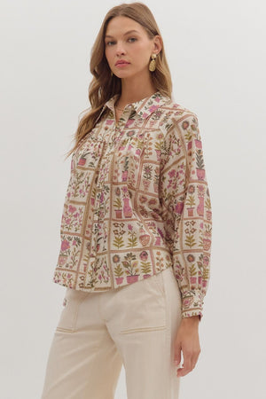 Garden Vista Button-Down Top