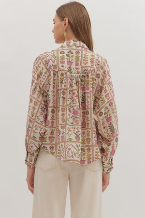 Garden Vista Button-Down Top