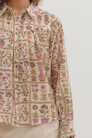 Garden Vista Button-Down Top