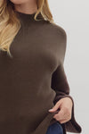 Waverly Brown Scallop Hem Sweater