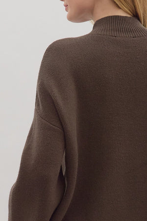Waverly Brown Scallop Hem Sweater