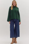 Waverly Hunter Green Scallop Hem Sweater