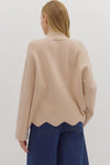 Waverly Oatmeal Scallop Hem Sweater