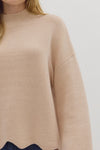 Waverly Oatmeal Scallop Hem Sweater