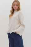 Waverly Cream Scallop Hem Sweater