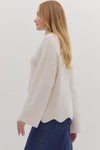 Waverly Cream Scallop Hem Sweater