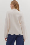 Waverly Cream Scallop Hem Sweater