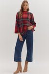 Holly Hill Red Plaid Mock Neck Sweater