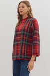 Tartan Tidings Mock Neck Sweater