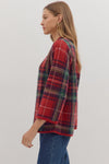 Holly Hill Red Plaid Mock Neck Sweater