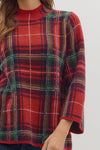 Tartan Tidings Mock Neck Sweater