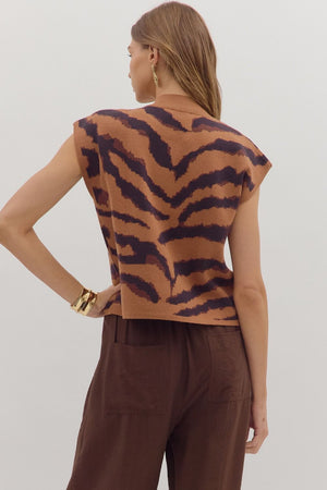 Wild Horizons Mock Neck Sweater Top