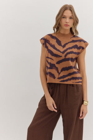 Wild Horizons Mock Neck Sweater Top