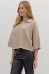 Willow Knit V-Neck Collar Top