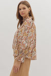 Autumn Reverie Ecru Paisley Print Top