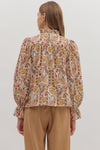 Autumn Reverie Ecru Paisley Print Top