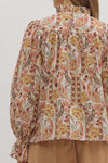 Autumn Reverie Ecru Paisley Print Top