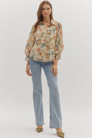 Golden Grove Floral Print Top