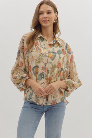 Golden Grove Floral Print Top