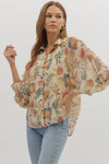 Golden Grove Floral Print Top