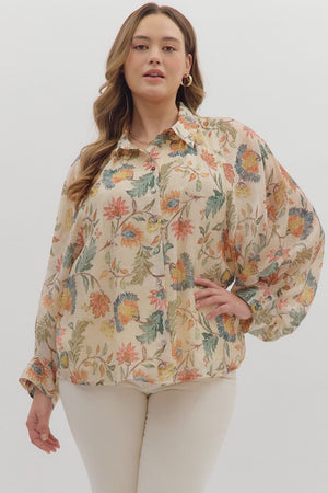 Golden Grove Floral Print Top