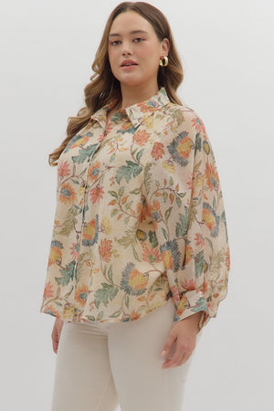 Golden Grove Floral Print Top