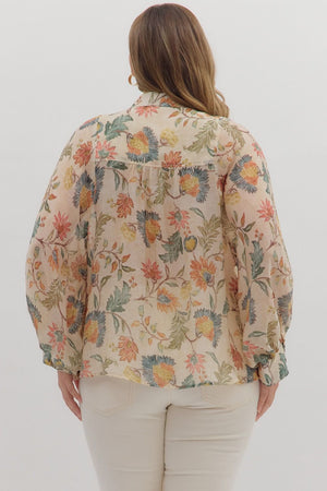 Golden Grove Floral Print Top