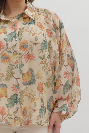 Golden Grove Floral Print Top