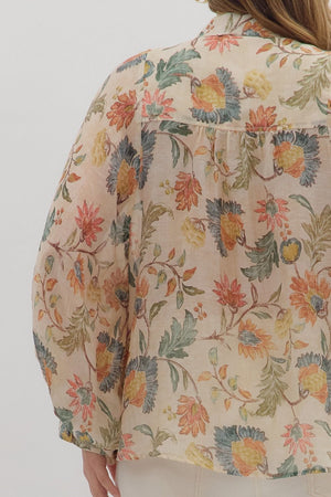 Golden Grove Floral Print Top