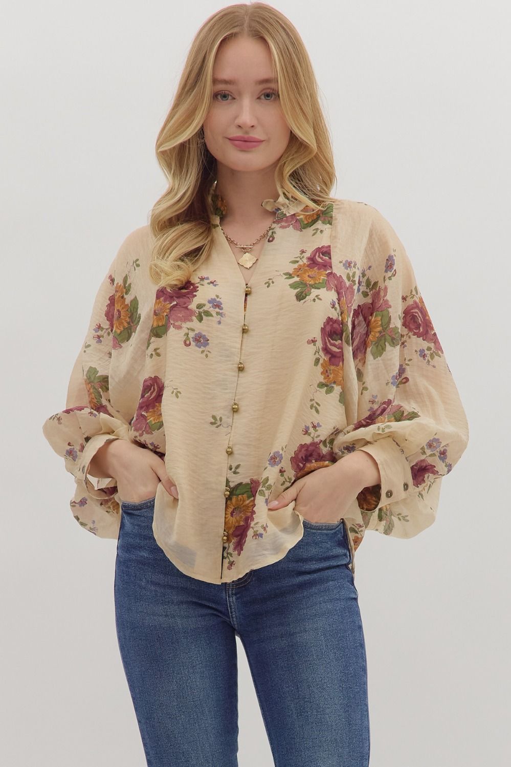Willow Rose Floral Print Top