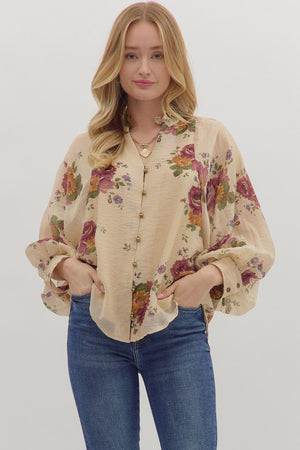 Willow Rose Floral Print Top