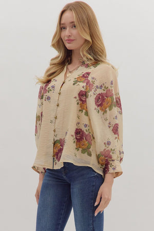 Willow Rose Floral Print Top