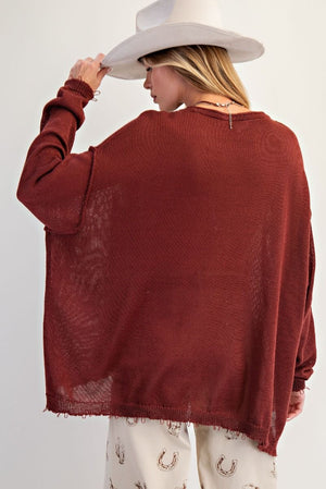 Simply Yours Dark Mahogany Knitted Sweater