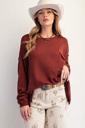 Simply Yours Dark Mahogany Knitted Sweater