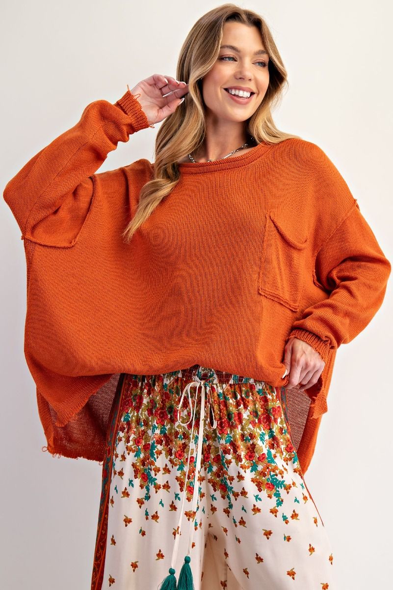 Simply Yours Dark Persimmon Knitted Sweater