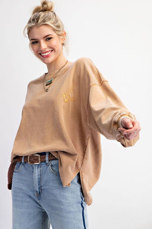 Make A Wish On A Star Toast Terry Knit Pullover