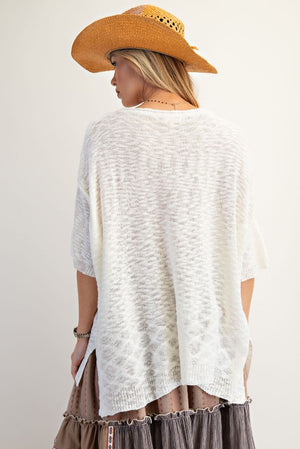 Capture The Moment Ivory Loose Knit Sweater Tunic