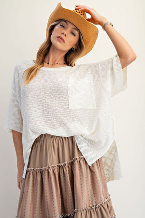 Capture The Moment Ivory Loose Knit Sweater Tunic
