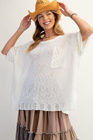 Capture The Moment Ivory Loose Knit Sweater Tunic